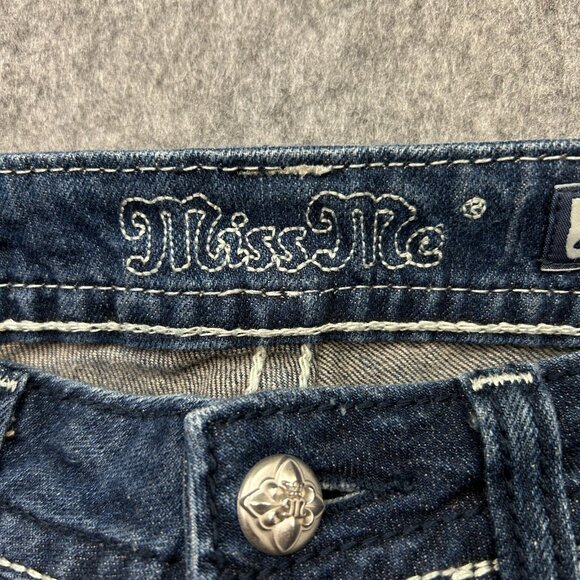 Miss Me Capri Jeans Women's Size 27 Low Rise Jeweled Medium Wash Denim - Picture 4 of 14